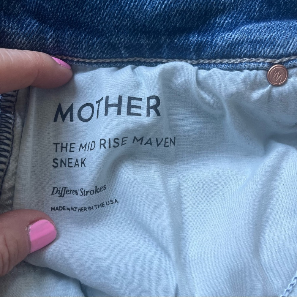 MOTHER Midrise Maven Sneak Different Strokes Jeans size 31 - Picture 6 of 11